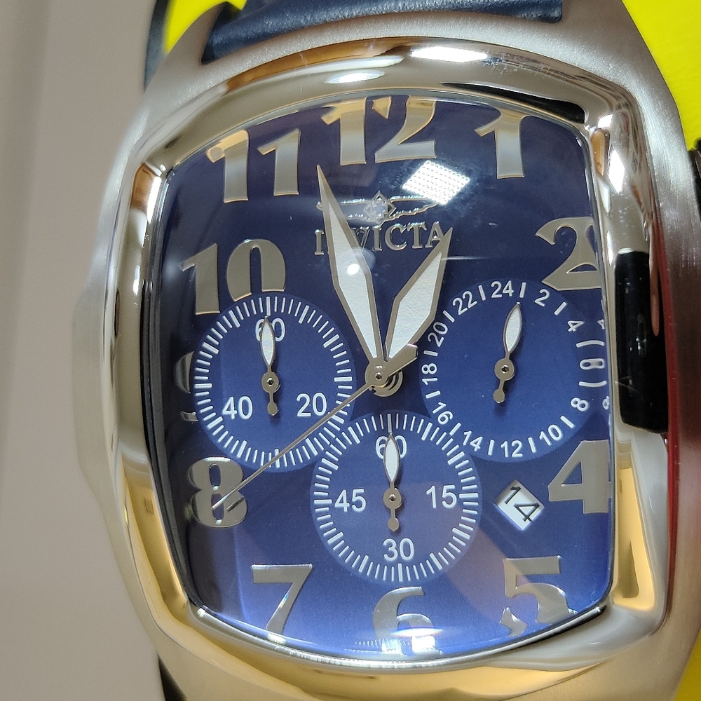 Invicta NWT Ltd Edition 20th Anniversary Lupah Blue Dial/Leather Strap Watch
